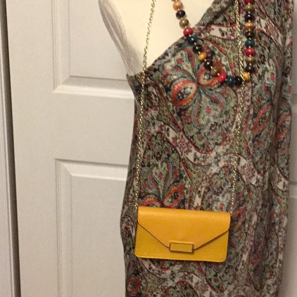 Yellow Envelope Clutch with Metallic Detail - Picture 2 of 6